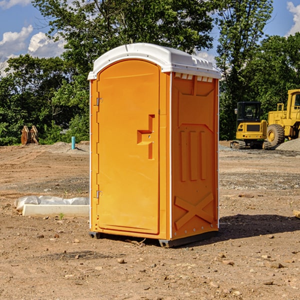 how often are the portable toilets cleaned and serviced during a rental period in Olanta